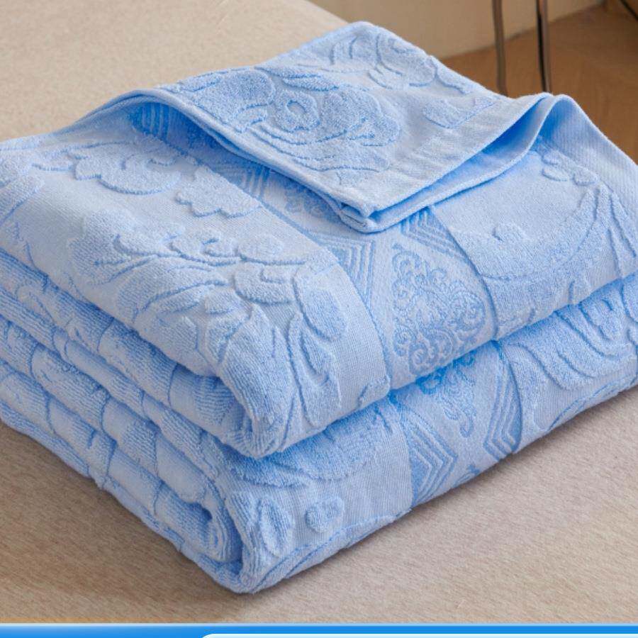 毛上海老牌厚毛巾被纯棉10不掉加老F99HH7ST式怀旧夏季午0睡盖毯