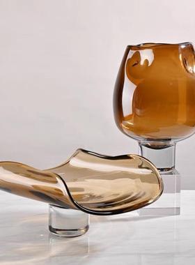 现代奢轻样板房客厅璃餐厅装工饰摆件家居饰品46700纯手水晶玻果