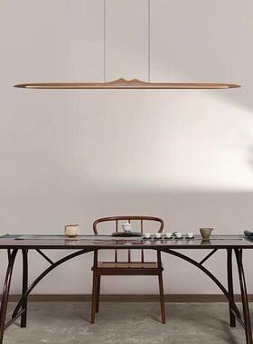 北美胡桃实新餐吊中式厅极简吧台56691灯中国风木茶室山水样板房