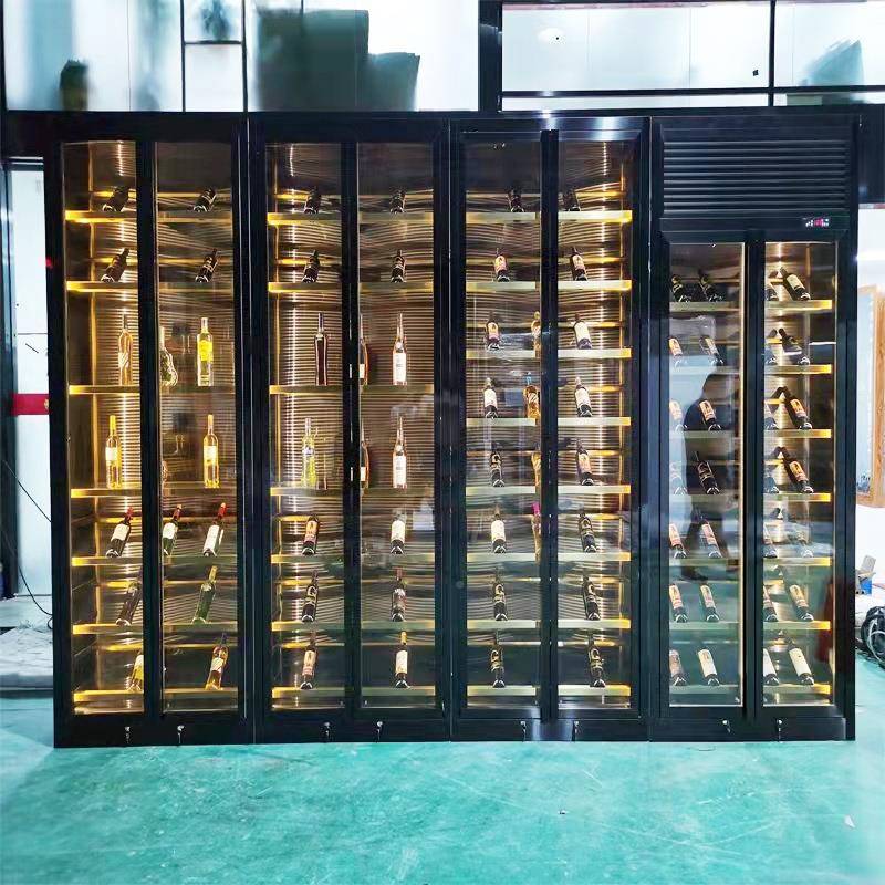 2025新璃款靠墙客厅展柜玻红酒柜JG24-4-2储存装饰柜示不锈钢恒柜