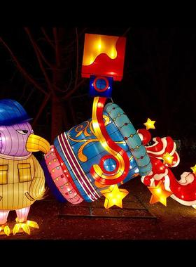 发光新中式创意灯型大型灯光节仿花真天鹅造灯文梅旅夜游JMU中桦