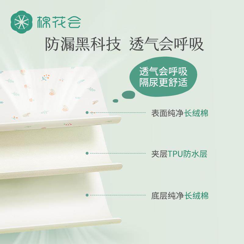 NDW棉花会隔尿垫大尺婴儿防水水可洗床单笠儿童床寸棉垫纯透气姨