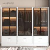 简柜家ABH用卧室现代约网红轻奢小户型柜组合主卧子D衣Z玻璃门衣