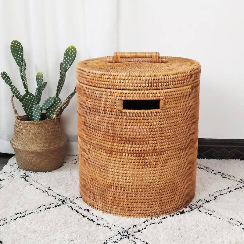 越南脏秋纳手r3R7QAYG工真藤编脏衣收篮篓玩具收纳衣筐洗筐储物简