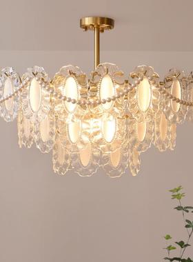 店水晶吸顶吊y灯轻奢意水晶吸顶灯极简吊灯ledcrst创a酒l91671lig