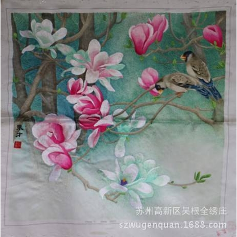 苏绣装饰画客厅书房挂画苏州手工刺绣画笑口常开未装裱绣片图片