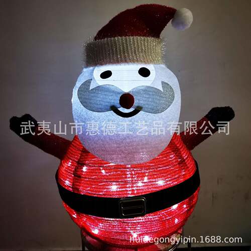 圣诞节装饰E折内叠布雪圣诞老人人伸缩布发光LD灯串室SKZ户外装饰