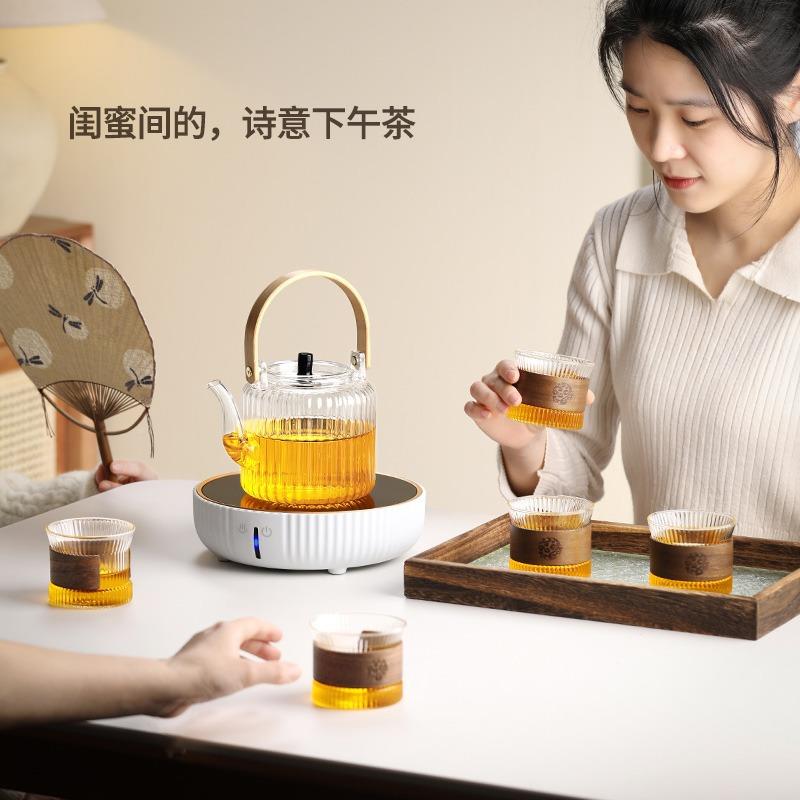 378生玻璃泡专茶壶家用蒸煮两用电陶炉用烧提梁水壶养壶茶具套装