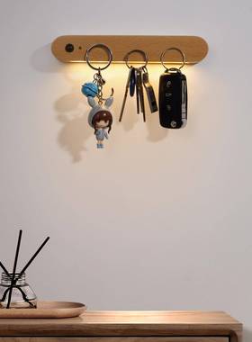 棒创意支架感应应灯小夜灯炫光灯楼道感灯氛围86802灯LED好木质