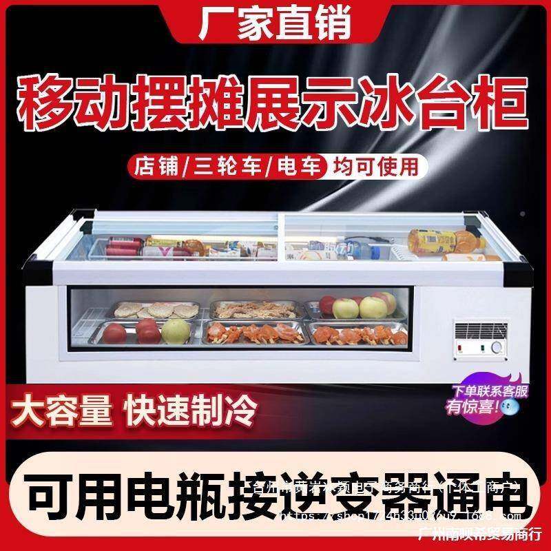藏展示三轮车摆冷摊冰柜小吃炸串台式可动小型移冰箱柜冷冻柜无品