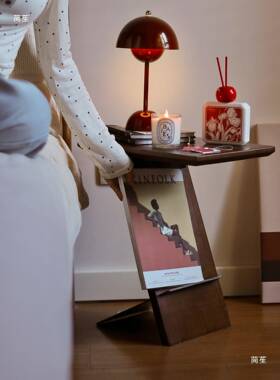 中实复古法式木床客餐厅移动小边茶几阳台沙发架头书轻奢置426Z型