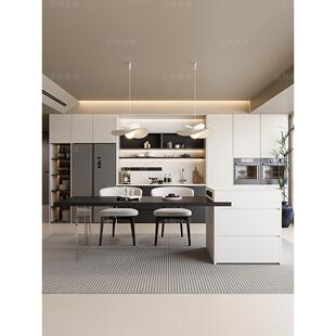 岛板台餐桌一现代约岩ATU轻奢简导台小户型厨房家用悬体浮高端中