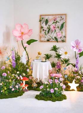 仿真绿植软景服装花店装饰布TBK6A0kn置装设计摄道具室内外假绿植