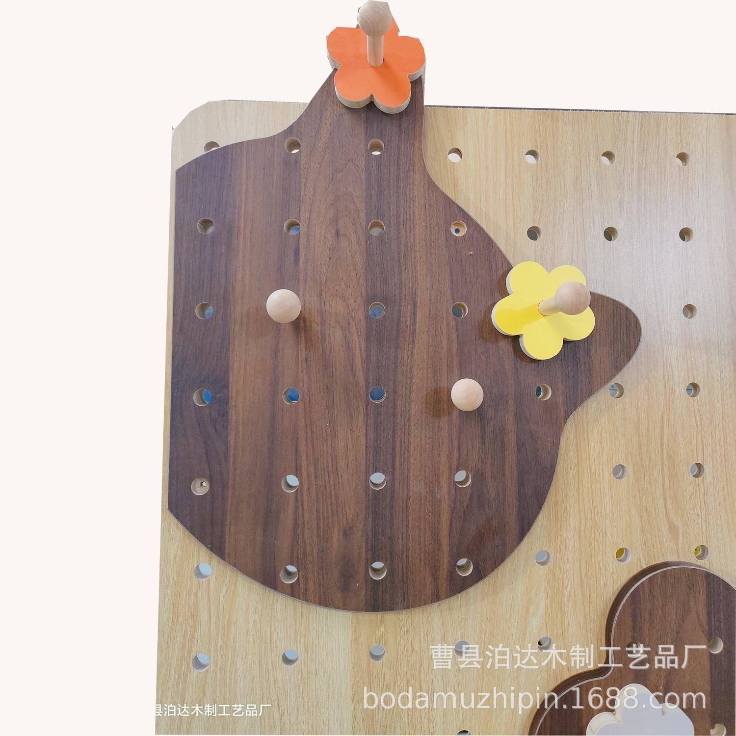 实木洞板墙上置架猫头猫抓墙面整板卡通装洞饰纳展示架收入NAP物