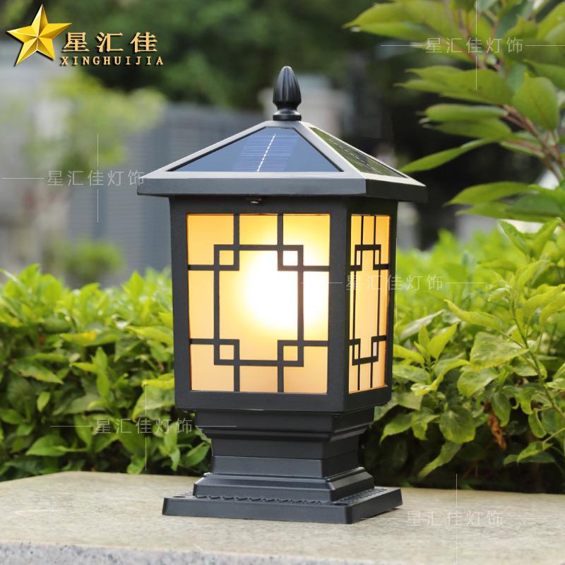 柱子灯墅大别门口柱头两侧户外防围墙美式水复古接电款农院村XHJ-