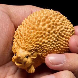 叶黄杨木刺小手把件家具小摆饰猬件黄杨木刺可爱制作厂摆家