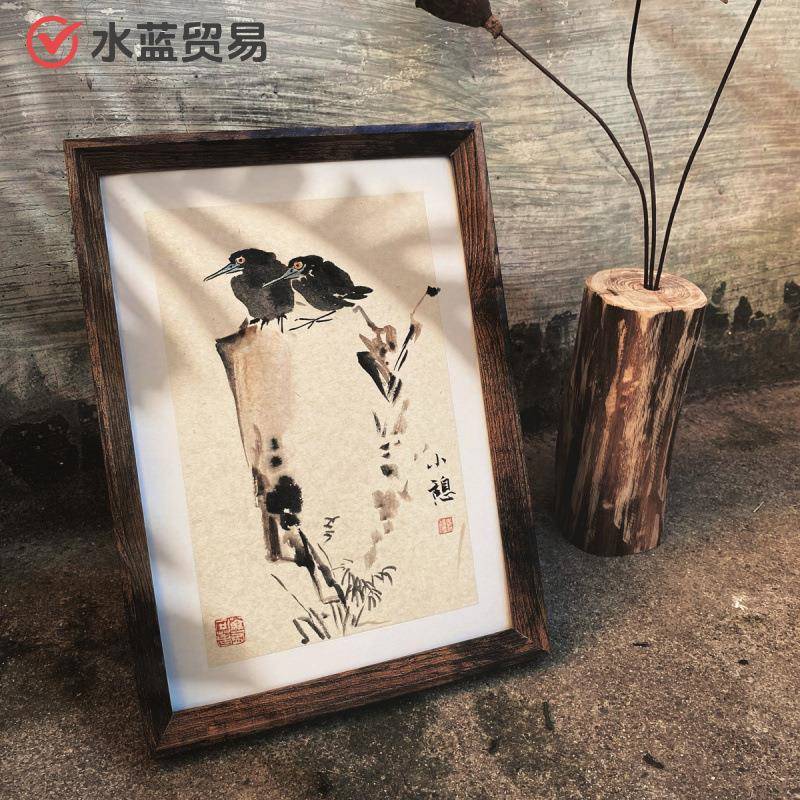 61493046手绘国山水画画花画鸟画写纯意带框装裱可挂墙