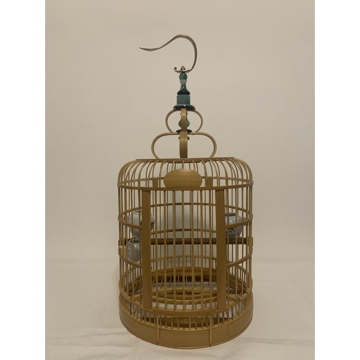 云南文山画眉鸟笼川笼竹制精品手工八哥鹩哥、画眉鸟笼子全套配件图片