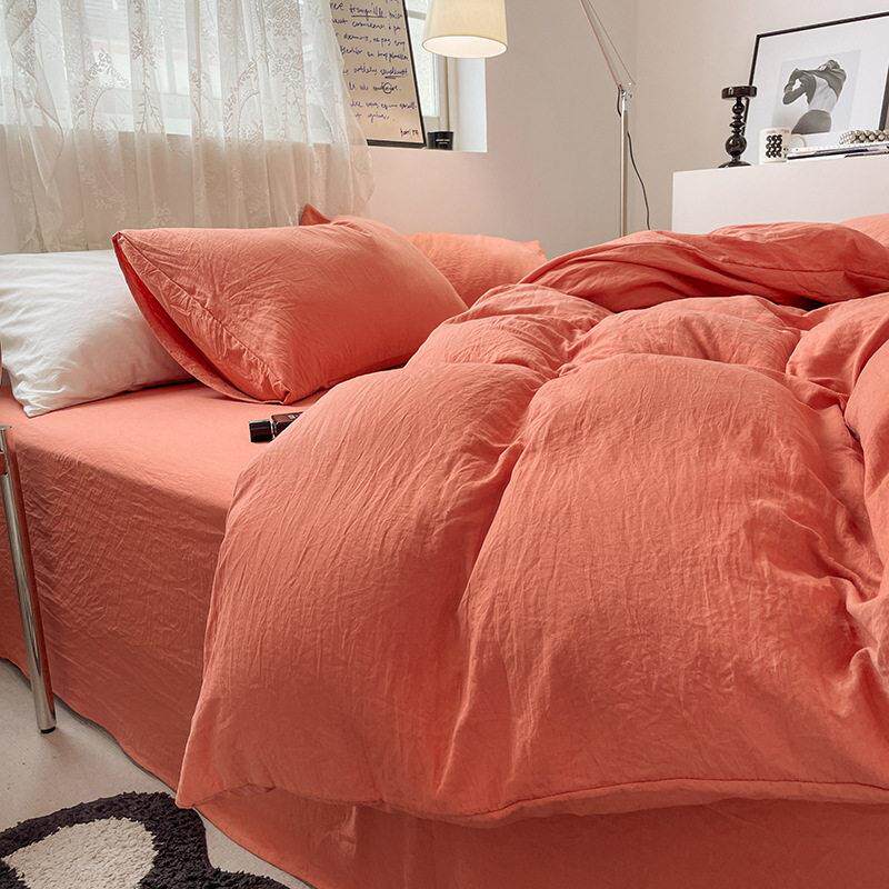 纯色四件套级被子全套一整套床被套罩学生宿舍人床三件套