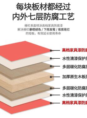 防腐木花箱围栏户外庭院隔断花架阳台实木种植箱网格月季爬藤架子