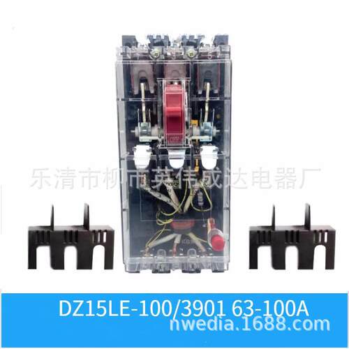 塑壳漏电DZ15LE-100/4901漏电断路器工地漏电保护空开40/3901 63A