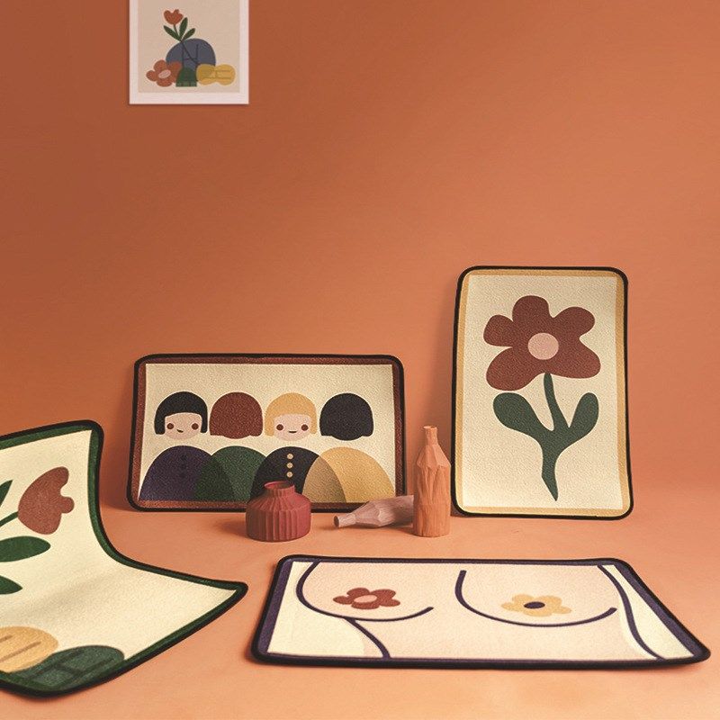 可爱玄关入户门地垫绒面地毯防尘卧室门厅进门门垫卫生间脚垫吸水,居家布艺,地毯,淘宝优惠券,粉丝福利购,淘宝优惠卷