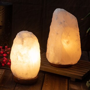 跨境盐灯白色自然盐石灯卧室床头灯氛围小夜灯喜马拉雅水晶灯