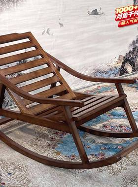 中式BGU乌金摇休闲躺摇椅实木椅子客简约耐阳用台单人懒人厅家用