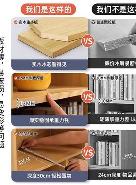 实木架置物架落地矮子储物柜书收柜纳格子教柜室RQL书柜幼儿园书