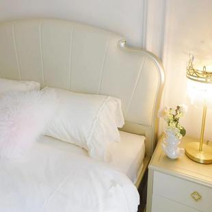 时尚 轻奢公主槟欧式 香金 实木床.8m皮艺双人床床DUR现1代法式 美式