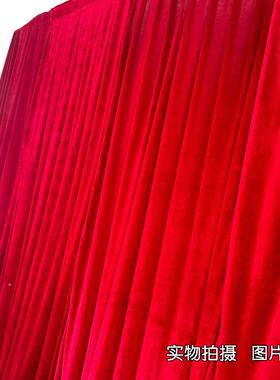 婚庆金绒红色绒纱布幔直布幔FNQ婚礼舞台背景丝装饰酒店婚礼播堂