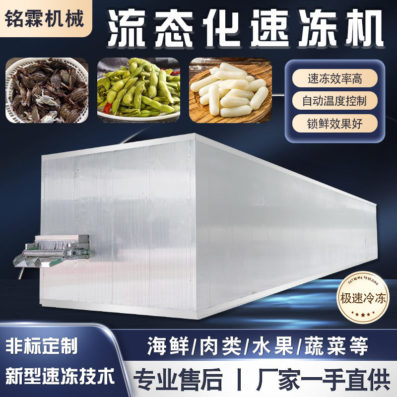 商用低温速冻机 大型大虾海鲜鱼速冻流水线 面团油条速冻设备
