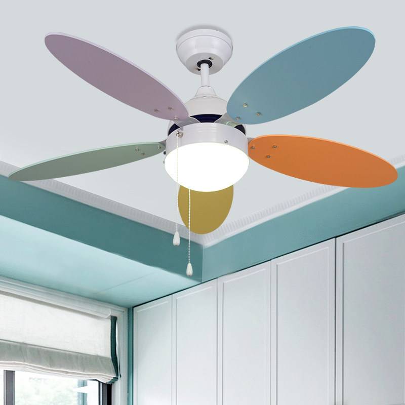 风扇灯儿童房灯具创意卡通温馨男孩女孩卧室装饰吊扇灯幼儿园吊灯