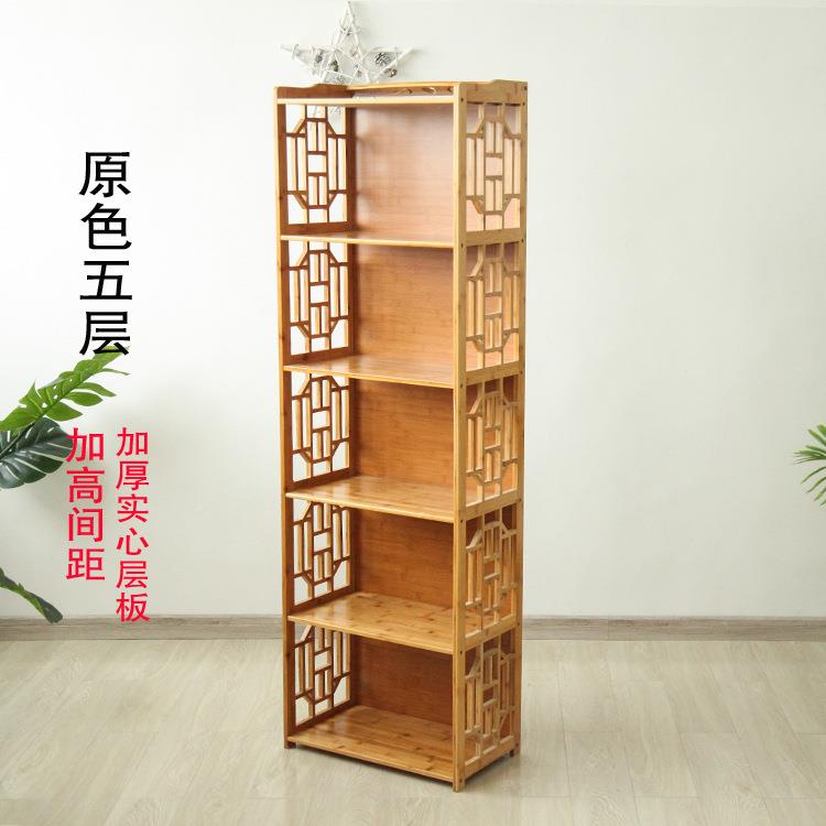 楠竹子三层架柜装组置物架仿古多层收纳合柜小书SLD柜储物书饰柜