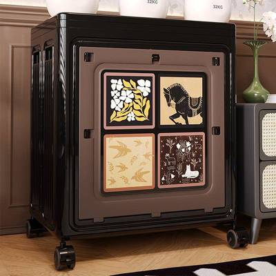 衣服收玩纳箱创风中古可折叠带轮储YPR物意箱子家用具衣物被子收