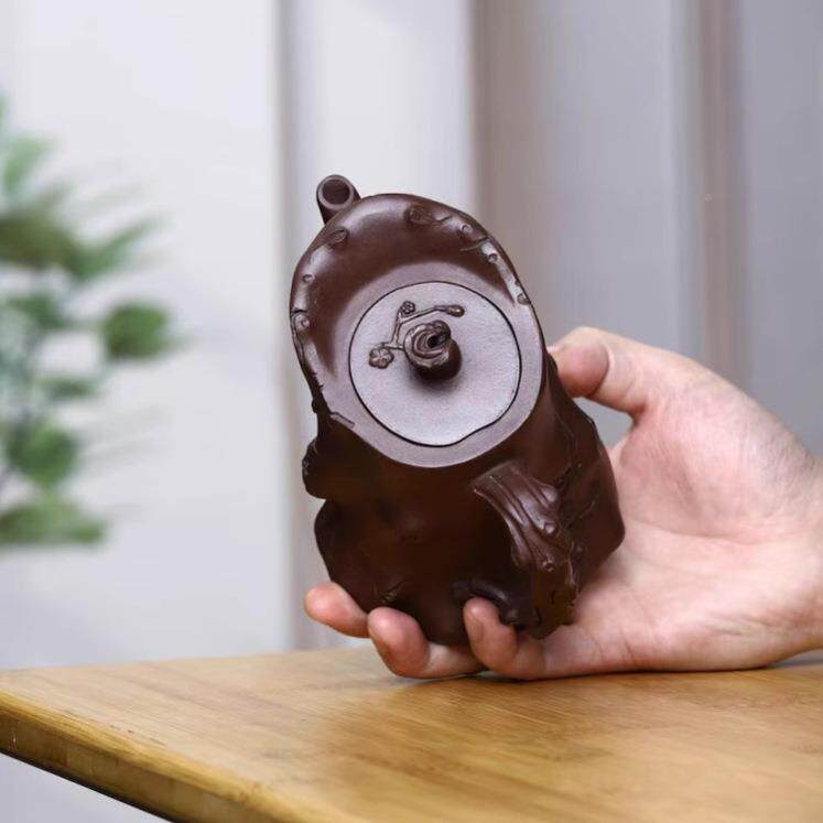 兴紫砂壶手宜工高梅桩壶原矿紫泥家用泡zj1073茶纯壶茶源具头供货