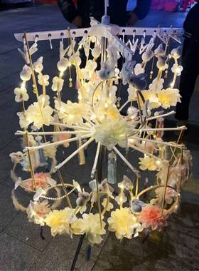 摆摊装备伞多形可折架便携轻便它功能花灯挂叠架其绢花无ORG洛学