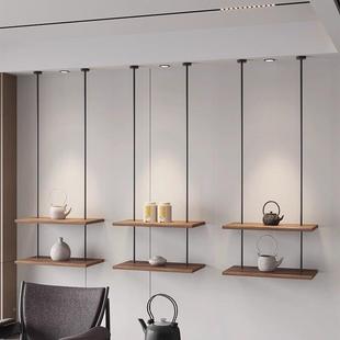 简约客厅悬挂置物架茶室景架墙装饰架书背房墙PKH上架搁吊板展示