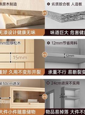 架实木书柜储物一书体靠墙柜带门展tb-80919示柜防尘置物地柜简易