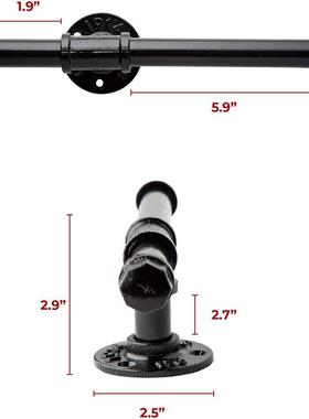 铁艺浴架室墙上置物管yy-03655架工业风水壁书毛挂巾架装饰支架