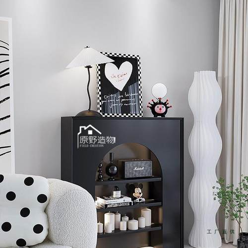 法带灯黑色仿真NTJ壁炉饰装柜家用客厅玄关柜民直播式间展示置物