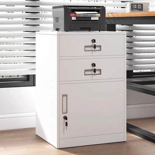 办公储物柜床头矮柜EIW小柜铁皮文柜室带锁子抽屉桌下活动柜资料