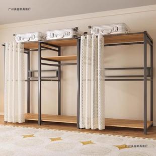 简易衣柜卧室用衣帽间架RMX子转装 角家衣橱结实耐用开放组金属衣