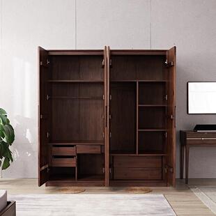 源头厂家直销全实木黑衣胡桃木柜现代简约室YG 397樱桃木卧储物收