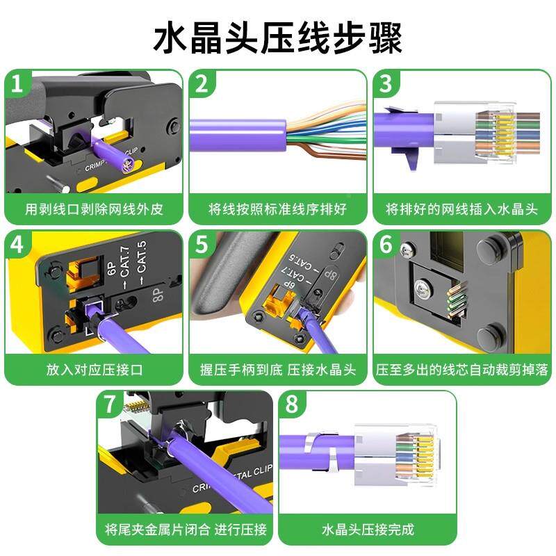 包邮网线ZOQ钳钳水晶头线钳超五六七类压线家用带监控通宽用网络