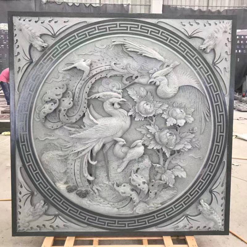 仿古镂空窗花摆件影壁墙浮雕墙石雕浮雕影壁壁画中式庭院装饰地雕图片