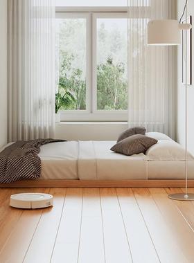 床实10757木板双人床排骨架落地板床日地踏式硬矮床贴地台榻榻米