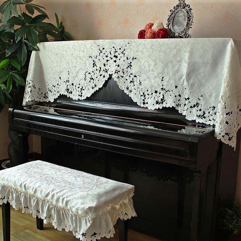 钢罩轻other奢防罩网琴红大丝气法式蕾尘复古简约钢琴盖布