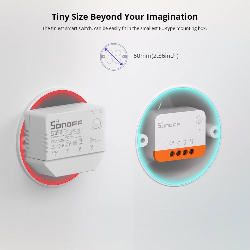 SONOFF ZBMINI L2单火线zigbee Mini智能开关通断器远程语音控制