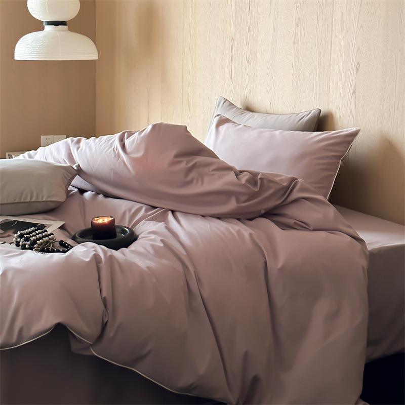 秋美冬拉德10套0s全棉磨毛四上件套轻奢纯色加厚MJX被床单1.8m床